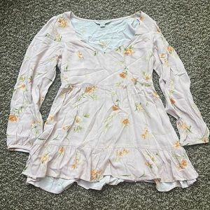 American Eagle Floral Long Sleeve Top Size XS